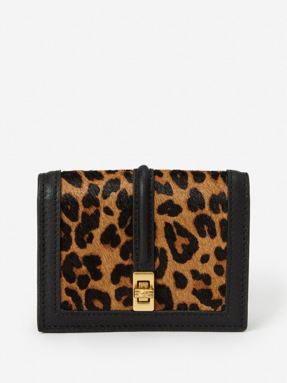 J McLaughlin Dinah Pony Hair Card Holder in Leopard - Brown/Multi NEW